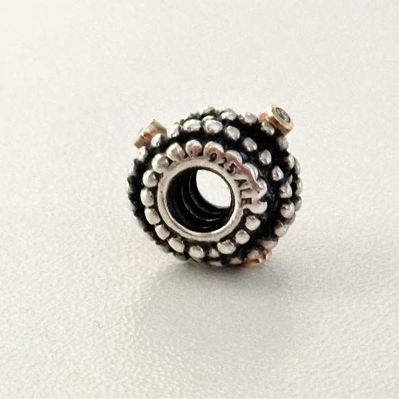 Pandora 925 14K Gold Diamond Entangled Beauty Rare Retired Bead Charm - Picture 3 of 8